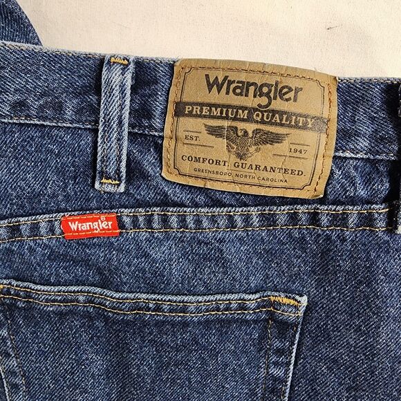 Wrangler Mens Jeans Sz 40X29 5 Star Premium Denim Regular Fit Straight Dark Wash - Picture 7 of 9